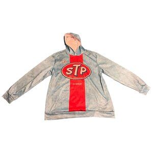 #43 Richard Petty STP Oil Treatment NASCAR Hoodie Gray & Red Pullover Size XXL